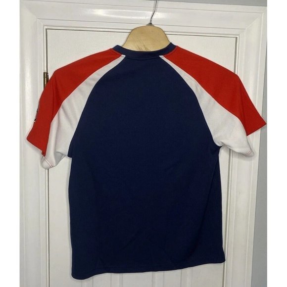 Majestic Mens MLB Boston Red Sox Short Sleeve Shirt Blue Red Large - Picture 6 of 6
